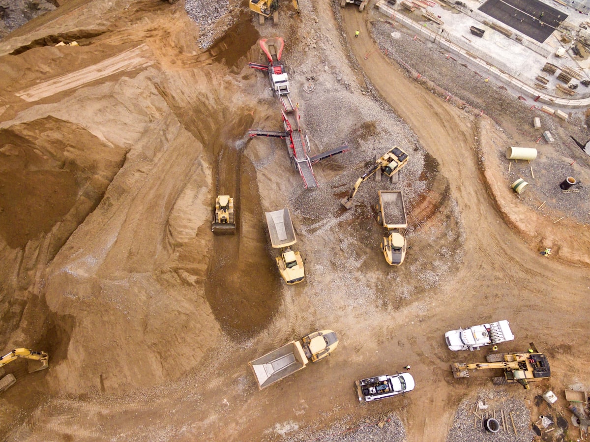 Aerial of an excavation site